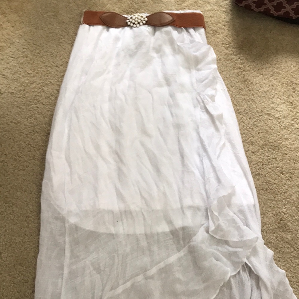 long skirt with belt